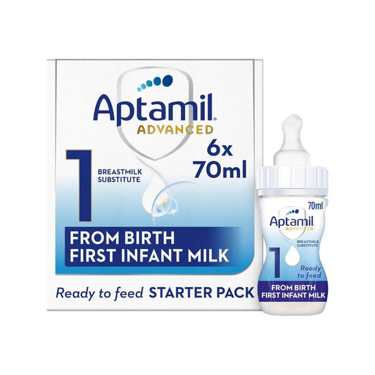 Aptamil Advanced 1 First Baby Milk Formula Liquid Starter Pack from Birth 6x70ml (420ml)