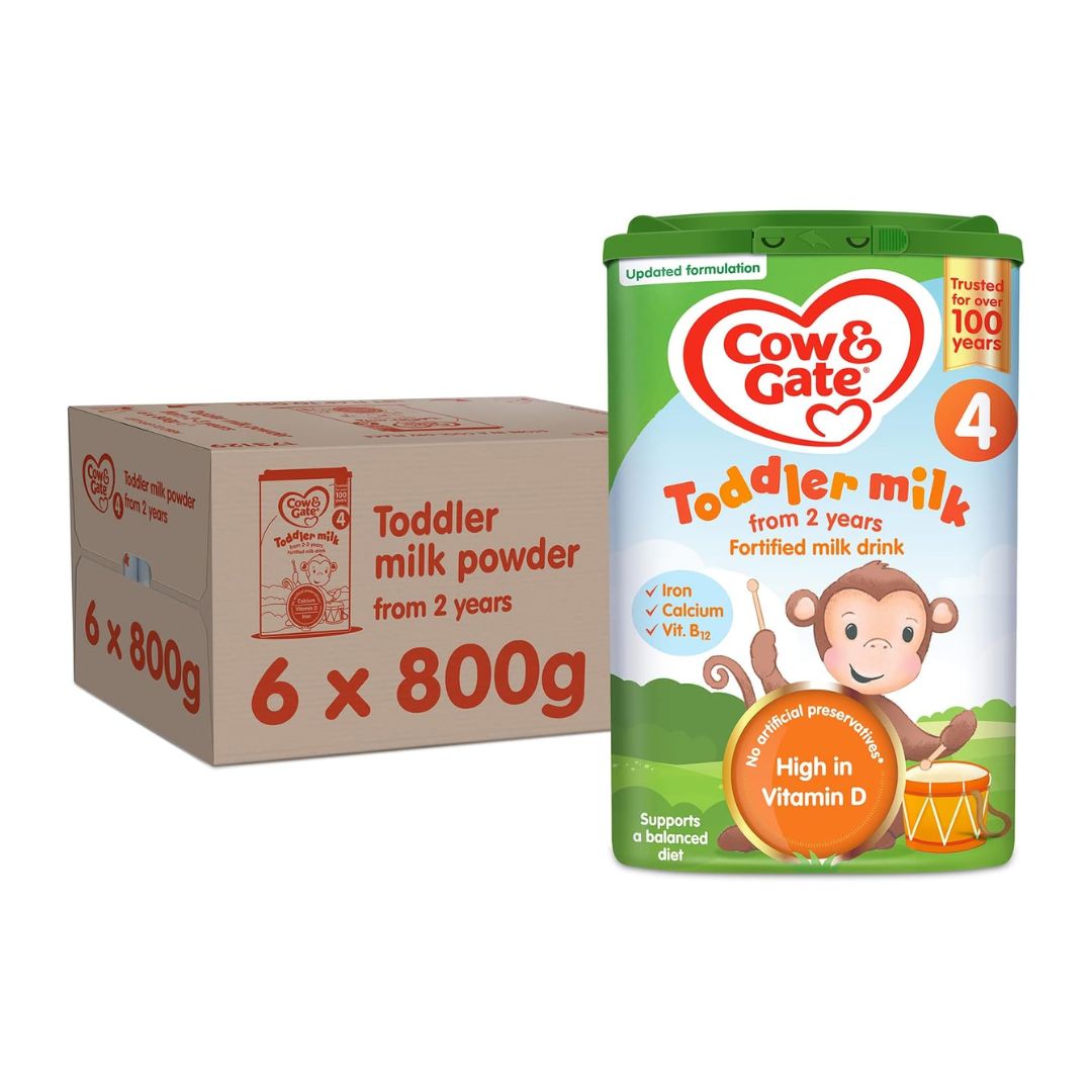 Cow & Gate 4 Toddler Baby Milk Powder Formula, 2-3 Years, 800 g (Pack of 6)