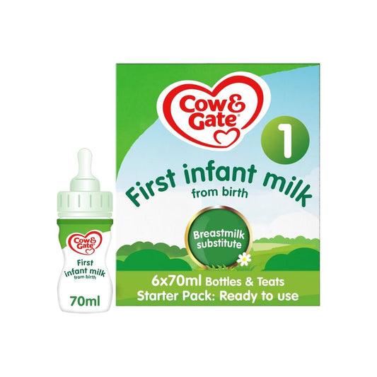 Cow & Gate 1 First Baby Milk Formula Liquid Starter Pack from Birth 6x70ml (420ml)
