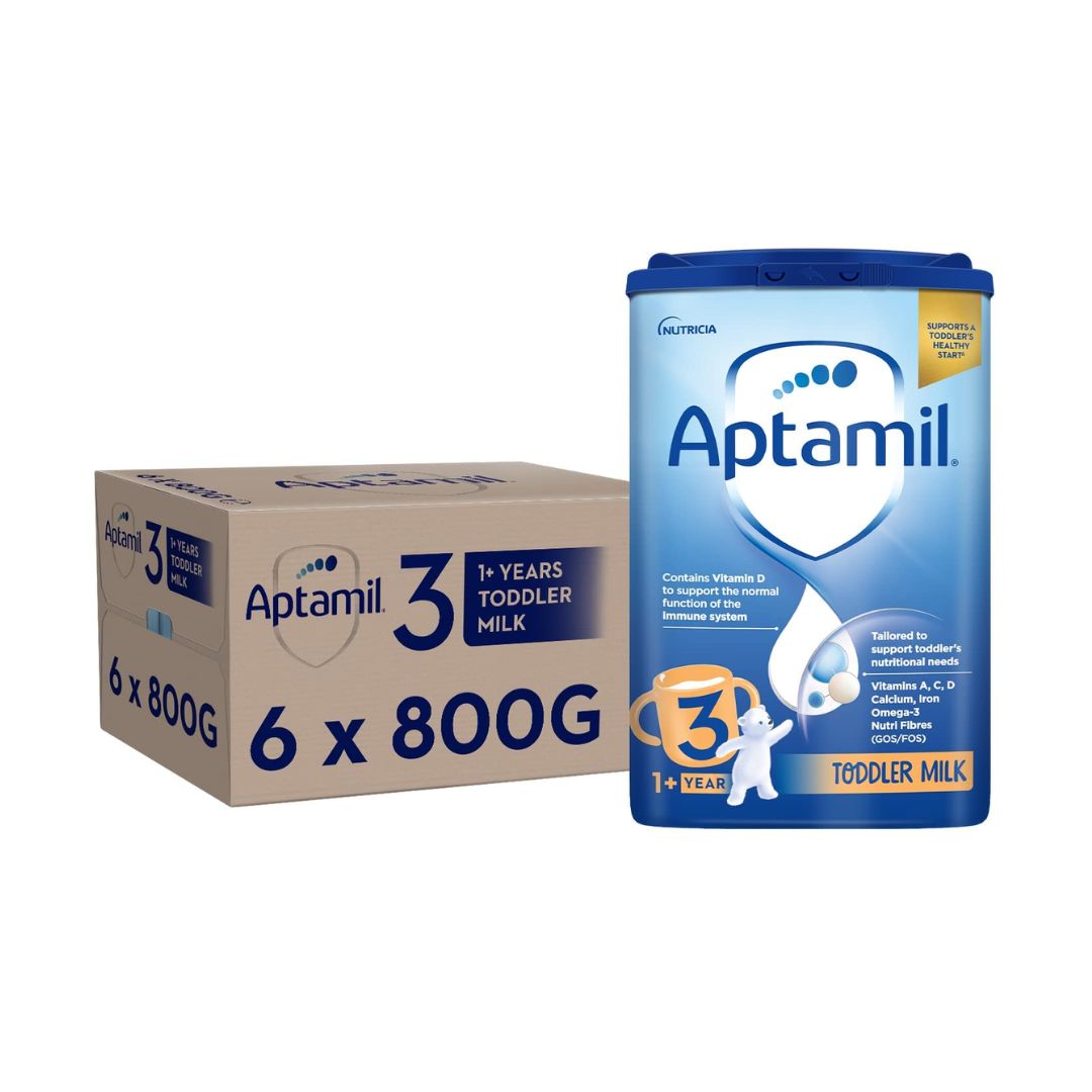 Aptamil 3 Toddler Baby Milk Powder Formula, 1-2 Years, 800g (Pack of 6) 
