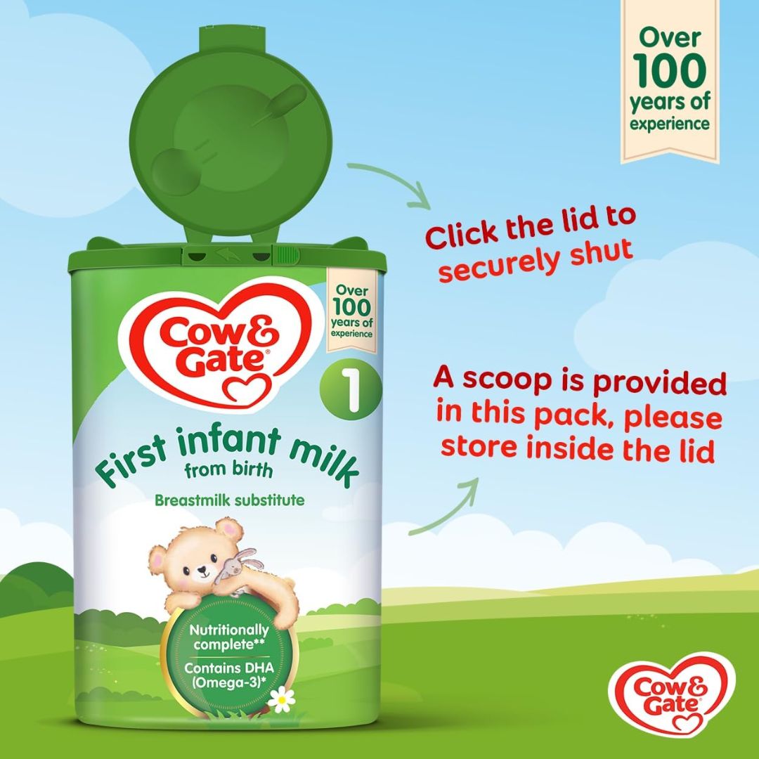 Cow & Gate 1 First Infant Baby Milk Powder Formula, from Birth, 800g (Pack of 6)