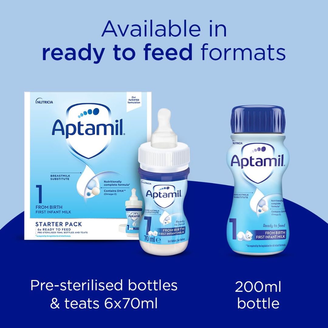 Aptamil 1 First Baby Milk Powder, From Birth, 800g (Pack of 6)
